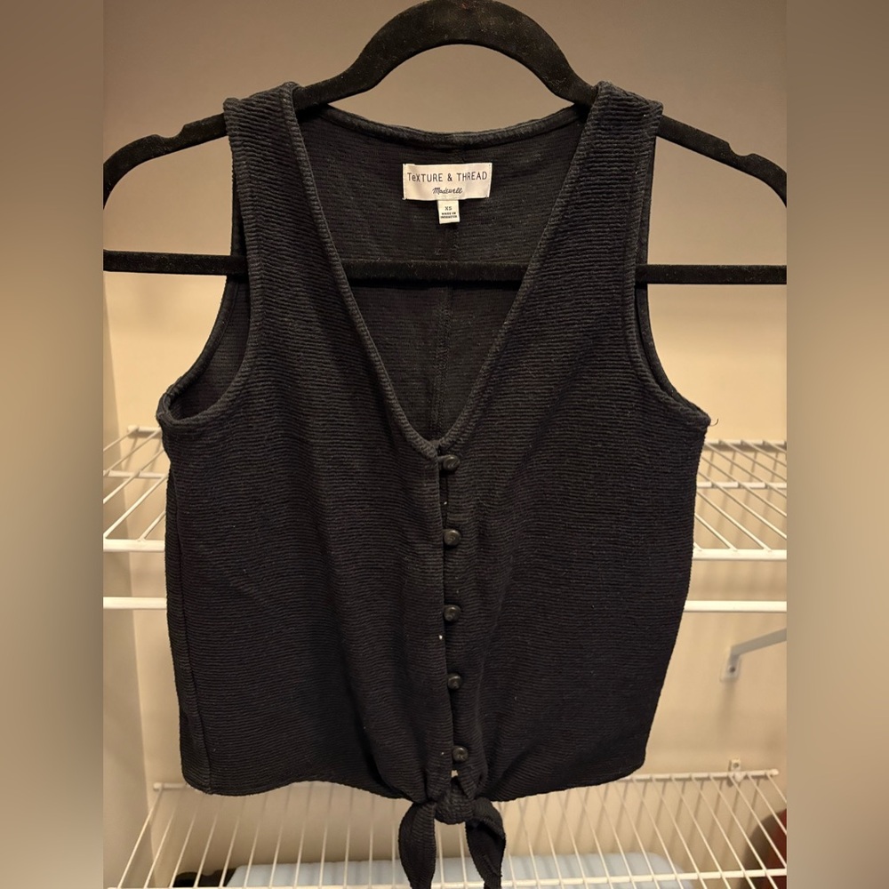 Madewell Black Fitted Sleeveless Tank Top